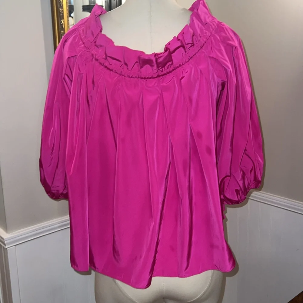 Trina Turk Hot Pink Krisha Top. NWT large. - Picture 4 of 9